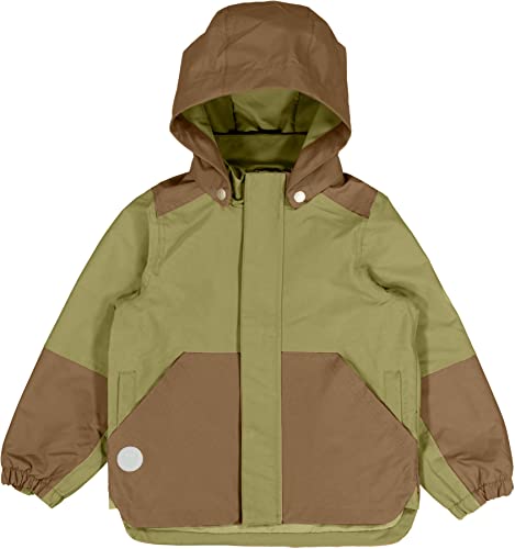 Wheat Chłopięca kurtka przeciwdeszczowa na kask Technical – 100% wodoszczelna, Heather Green