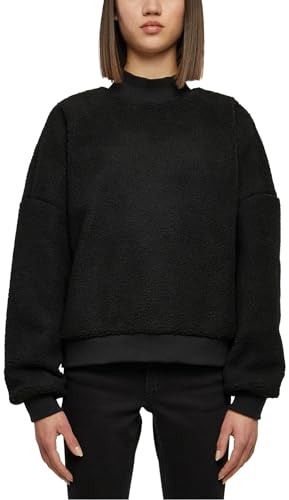 Urban Classics Damska bluza damska Sherpa Crewneck Black L, czarny, L