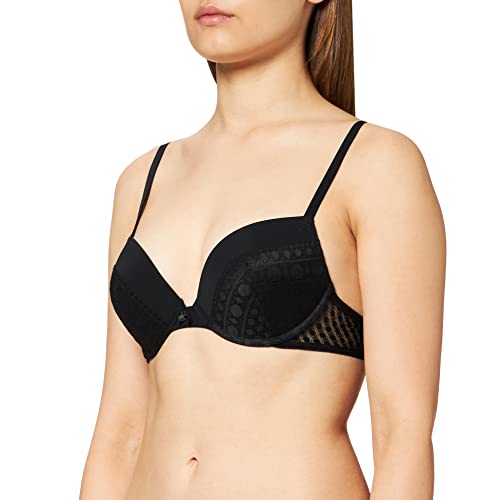 ESPRIT Damski nowoczesny biustonosz z koronką Par Classic Push Bra, 001, 75B
