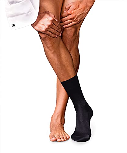 FALKE Mężczyźni Skarpety No. 15 M SO Najlepsza Bawełna Supima jednokolorowe 1 Para, Niebieski (Dark Navy 6370), 43-44