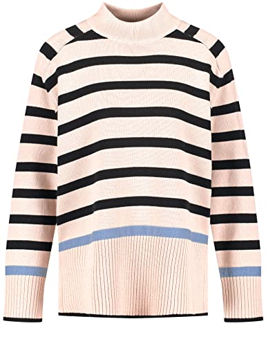 Taifun Sweter damski, Oatmeal/Black/Foggy Air Ringel, 40