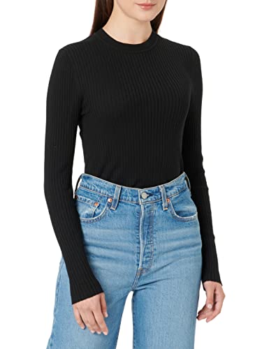 SELECTED FEMME Damski sweter Slflydia New Rib Ls Knit O-Neck B Noos, czarny, XL