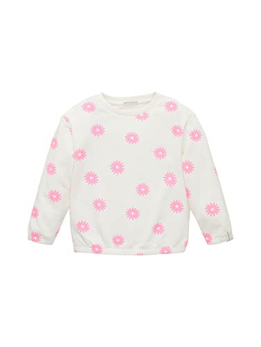 TOM TAILOR Dziewczęca 1036091 bluza dziecięca, 31680-Off White Neon Flower Print, 104/110, 31680 – Off White Neon Flower Print, 104/110 cm