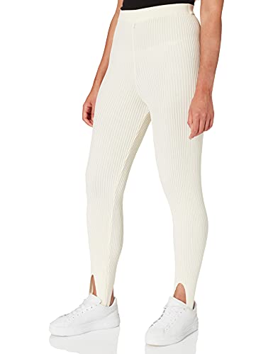 NA-KD Damskie legginsy z dzianiny z otwartym obcasem, Jasny beż, XL