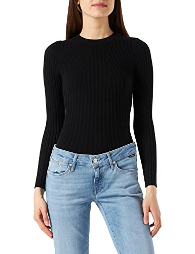 VERO MODA Damski sweter Vmkiki Ls O-Neck Rib Blouse Ga Noos, czarny, XL