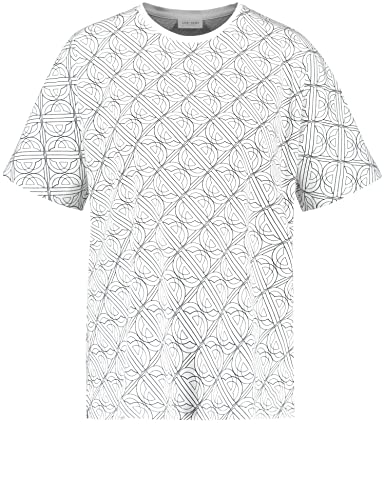 Gerry Weber T-shirt damski, Ecru/biały/niebieski nadruk, 34 PL