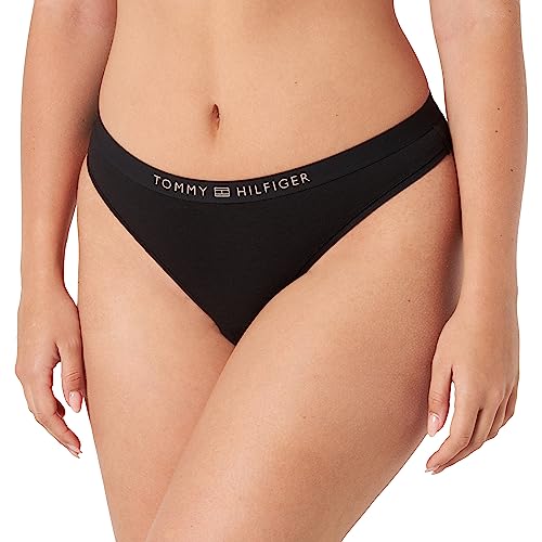 Tommy Hilfiger Stringi damskie, czarne, L, Czarny, L