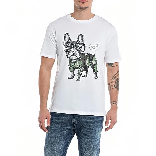 Replay T-shirt męski, 001 White, S