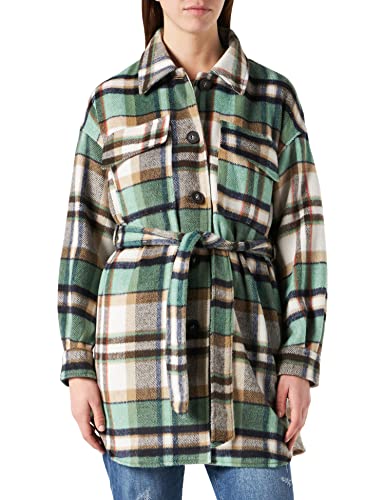 ONLY Onljoan Life Check Belt Shacket OTW kurtka damska, Krem De Menthe/Checks:-, M