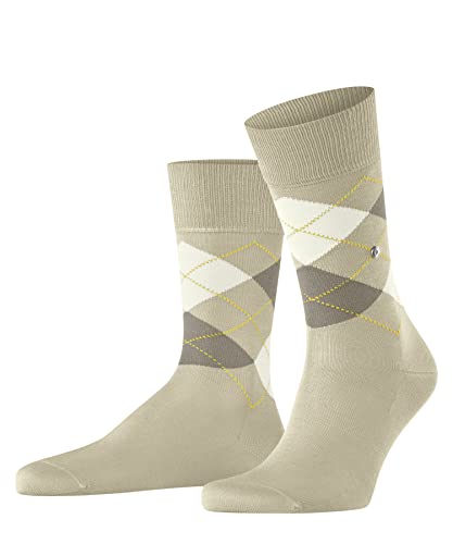Burlington Mężczyźni Skarpety Manchester M SO Organiczna Bawełna z wzorem 1 Para, Beżowy (Gravel 4840), 40-46