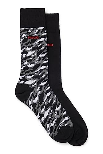 HUGO Męskie skarpety 2P RS Camo CC średniej wysokości z logo, dwupak, czarny (Black1), 39-42 EU