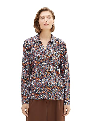 TOM TAILOR T-shirt damski, 32370 - granatowy mały Tie Dye Floral, 3XL