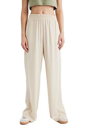 DeFacto Damskie spodnie do biegania z dzianiny na co dzień – standardowy krój, spodnie do joggingu, damskie spodnie do joggingu, dres do joggingu, Lt.stone, 40