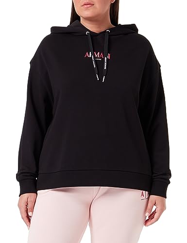 Armani Exchange Damska bluza z kapturem z logo Capsule French Terry, Schwarz, XS