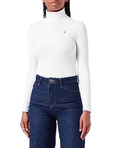 Tommy Hilfiger Topy damskie z dzianiny L/S, Ecru, S