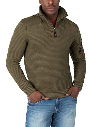 Timezone Seamans Troyer sweter męski, Dark Olive Melange, S