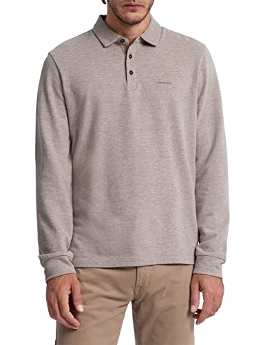 Pierre Cardin Męska bluza polo z długim rękawem, Timber Wolf, S