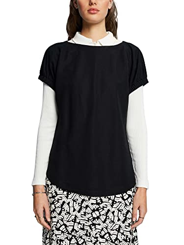 ESPRIT Collection Damska koszulka 043EO1K321, 001/BLACK, XXL, 001/Black, XXL