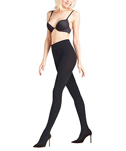 FALKE Kobiety Rajstopy Softmerino W TI Wełna Merynosa Bawełna grube jednokolorowe 1 Para, Czarny (Black 3009), M-L