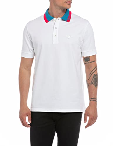 Replay Męska koszula polo M6511, 801 Off White, M, 801 Off White, M