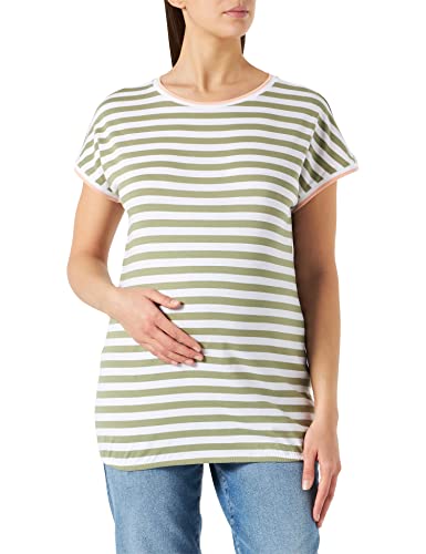 Esprit Maternity Damska koszulka z krótkim rękawem w paski, Real Olive - 307, 36 PL