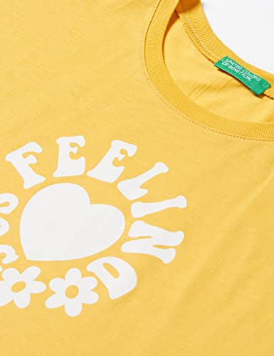 United Colors of Benetton Koszulka dziewczęca z krótkim rękawem, Giallo Girasole 315, XL