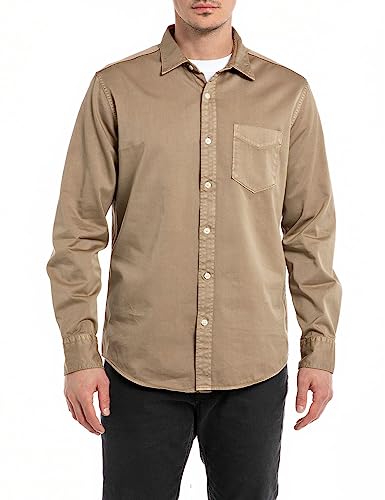 Replay Koszula męska, Peanut 725, L