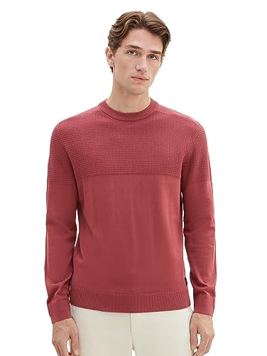 TOM TAILOR sweter męski, 32621 – Burned Bordeaux Red Melange, M