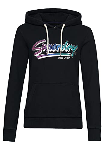 Superdry Vintage Downtown Script Hood Bluza damska, Jet Black, 40