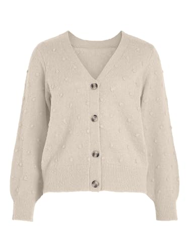 Vila Vituli L/S Rev Knit kardigan/Su/Pb kardigan, beżowy, S