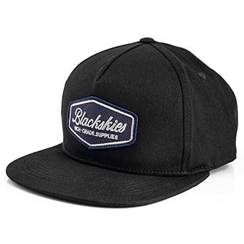 Blackskies Czapka Snapback | Mężczyźni Kobiety Czapka baseballowa Kwiaty Tata Kwiaty Strapback 5-Panel Hip Hop, Oasis kruczoczarna, rozmiar uniwersalny