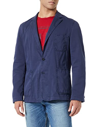 camel active Męska marynarka 442175/8I20, luźny blezer, niebieski (Night Blue), 58 (DE)