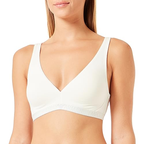 Emporio Armani Damski biustonosz z wyjmowanymi wkładkami i logo Essential Studs, Pale Cream, S