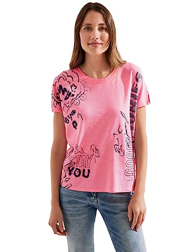 Cecil Damska koszulka z krótkim rękawem z nadrukiem, Soft Pink, M