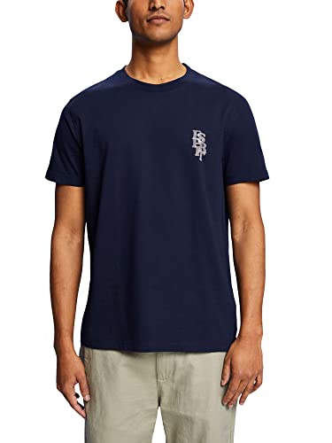 ESPRIT Męski T-shirt 053EE2K304, 400/NAVY, XS, 400/granatowy, XS