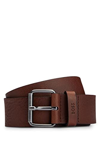 BOSS Męski pasek Serge-GS Sz40 z włoskiej skóry z metalowymi detalami, Dark Brown202, 100