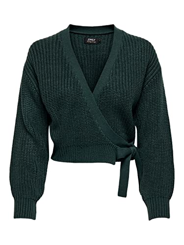 ONLY Damski sweter Onlbreda Wrap L/S Kardigan KNT Noos, Zielony Gables, L