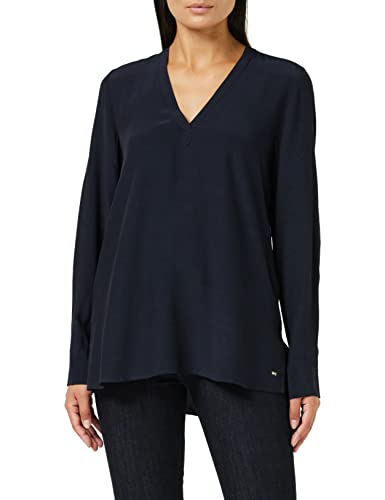 Tommy Hilfiger Damska bluzka z wiskozy, jednolity dekolt w serek, Ls, Desert Sky, 36