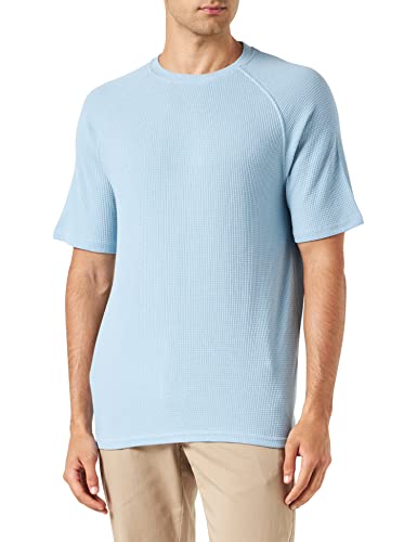 Koton Męski T-shirt basic, z okrągłym dekoltem, z tkaniny raglanowej, szczegółowa, Niebieski (624), M