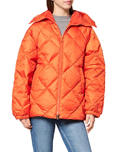 Gerry Weber Damski sweter z rękawami 3/4 oversize, rękaw 3/4, przecięte ramiona, sweter 3/4, okrągły dekolt, sweter oversize w kratkę, pumpkin, 42