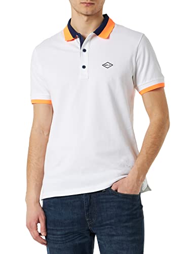 Replay Męska koszulka polo z krótkim rękawem ze stretchem, 801 Off White, L