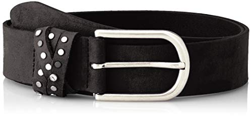 BRAX Damski pasek ze skóry welurowej, czarny, 75