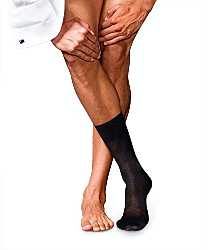 FALKE Mężczyźni Skarpety No. 4 M SO Czysty Jedwab jednokolorowe 1 Para, Czarny (Black 3000), 41-42