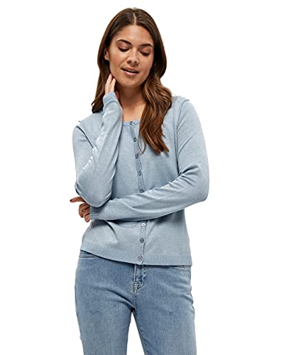 Minus Damski kardigan z dzianiny, 500 m Dusty Blue Melange, M