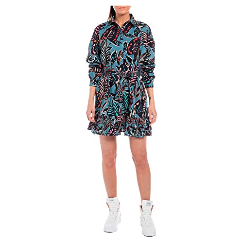 Replay Sukienka damska W9027, 010 AVIO/wielokolorowa, XL, 010 Avio/wielokolorowy, XL