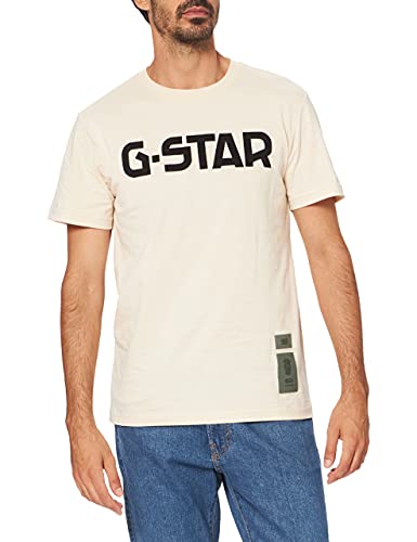 G-STAR RAW Koszulka męska G-Star Round Neck, beżowy/khaki (Bisque 336-205), XS