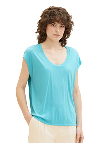 TOM TAILOR Damska koszulka 1036767, 26007-Teal Radiance, XXL, 26007 - Teal Radiance, XXL