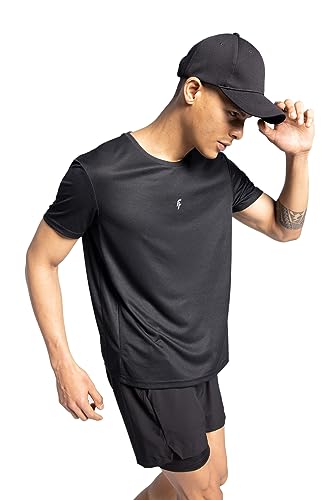 DeFacto Męski t-shirt Slim Fit Basic – klasyczny T-shirt dla mężczyzn, czarny, XS