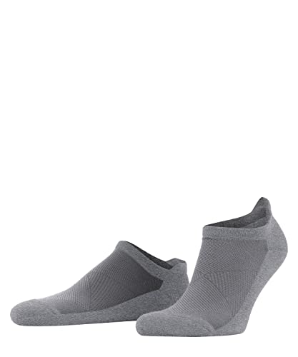 Burlington Mężczyźni Skarpety do trampek Athleisure M SN Miękki, Oddchający, Szybkoschnący krótkie jednokolorowe 1 Para, Szary (Light Grey Melange 3775), 43-46