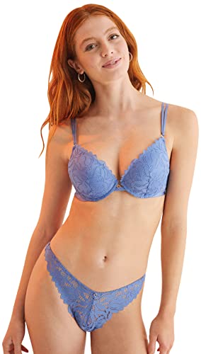 Women'secret Biustonosz Push Up, Ciemny Niebieski, 90B